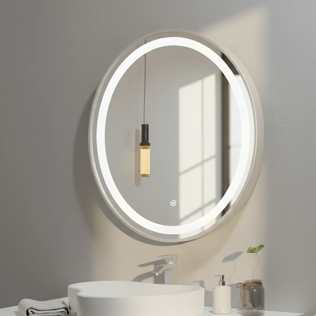 Miroir_LED_rond_50_cm_avec_cadre_en_aluminium_gris