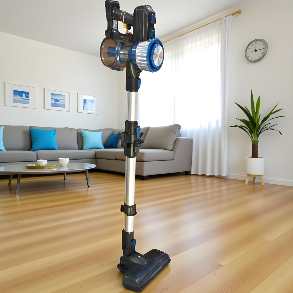 Aspirateur Sans Fil 150W Bleu avec Brosse LED