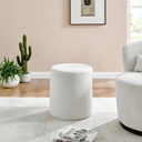 Pouf Mimosa Bouclé Beige – 53x40 cm