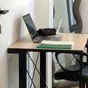 Bureau Moderne IRIS – Métal Noir & Bois Clair (Pliable)