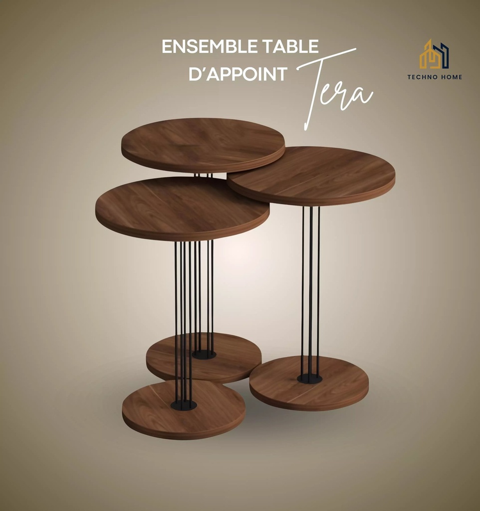Ensemble Table d'Appoint Tera Marron