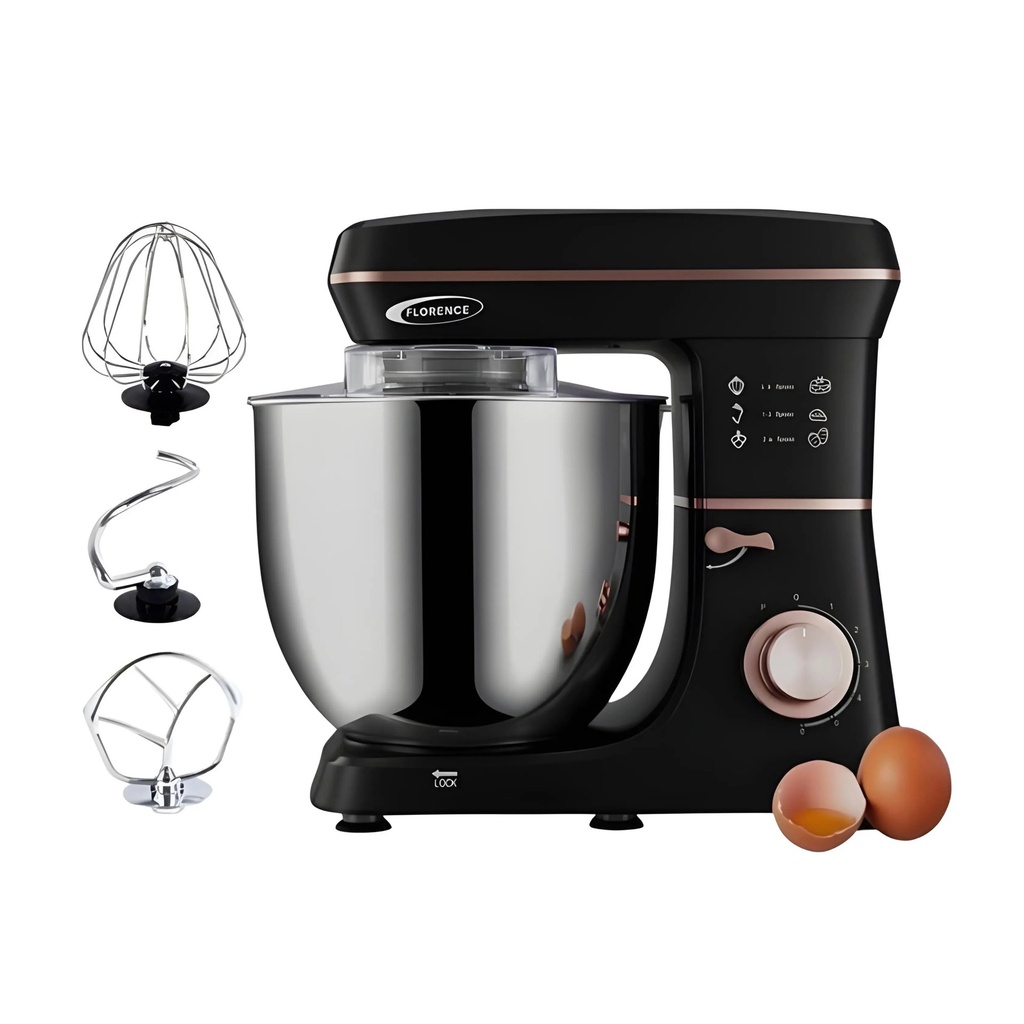 Robot Patissier Multifonction 10L – 2200W – FLORENCE Noir