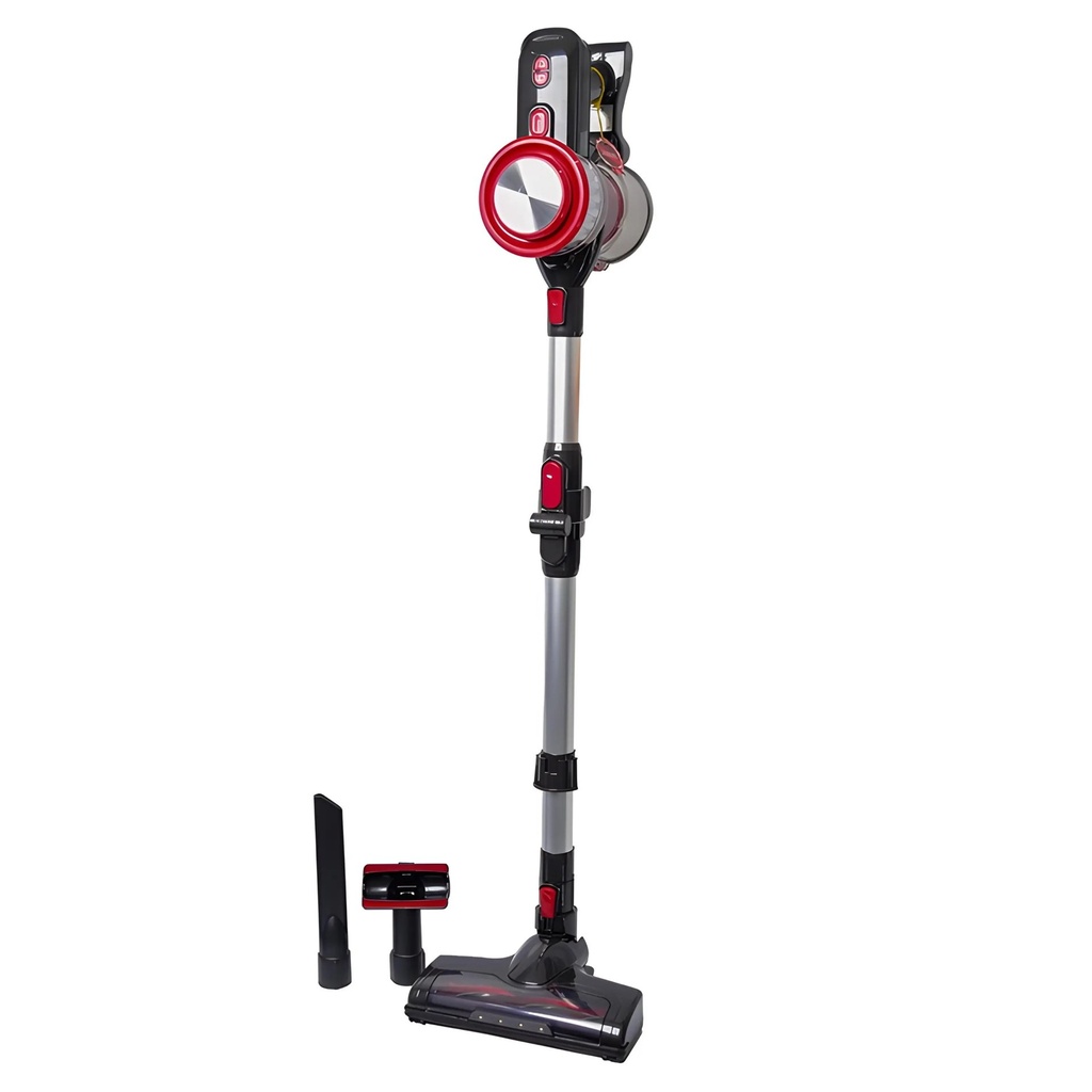 Aspirateur Sans Fil 150W Rouge avec Brosse LED