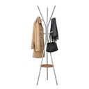Porte-manteau Arbre Gris en Métal avec Étagère en Bois