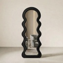 Miroir OPÉRA – Noir | Bois & Tissu Bouclé