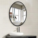 Miroir Ovale en Metal Noir – 80x60 cm