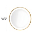 Miroir Rond LED 60CM – Cadre Aluminium Dore