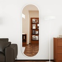 Miroir Ovale 123x50 cm – Cadre MDF Stratifié Blanc