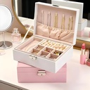 Boîte à Bijoux en Simili Cuir Rose – Rangement Luxe Velours
