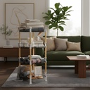 Etagère d’Angle 4 Niveaux – Structure Metal & Finition Bois