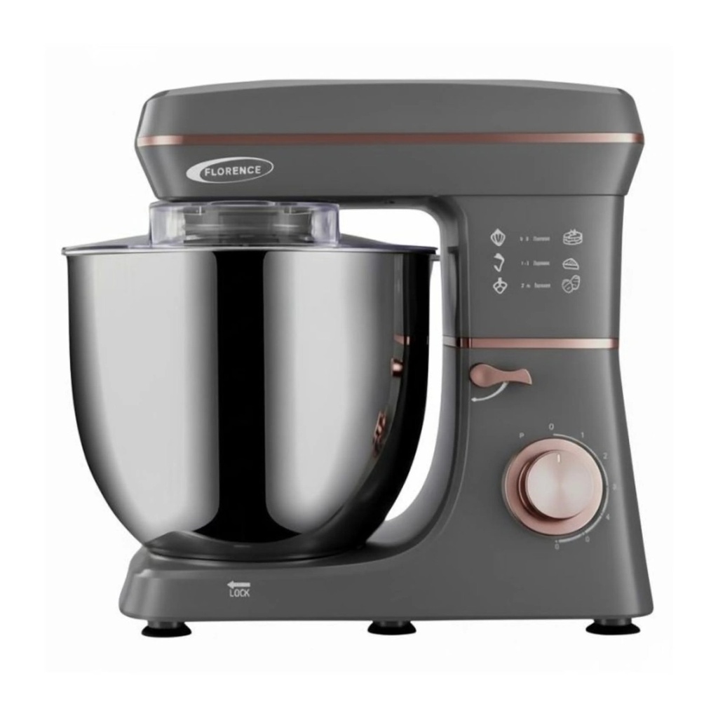 Robot Patissier Multifonction 10L – 2200W – FLORENCE Gris