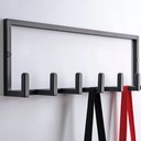 Porte Manteau Mural 6 Crochets Metal Epoxy Noir