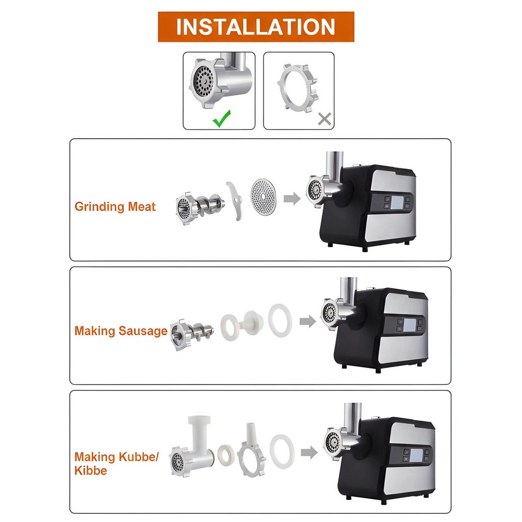 Hachoir à Viande Électrique FLORENCE 1200W – Contrôle Digital