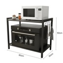 Support Micro-ondes & Four en Métal Noir