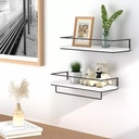 Kit Etageres Murales Noir/Blanc Bois & Metal