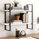 Etagere Murale Design Industriel Oslo Noir/Blanc