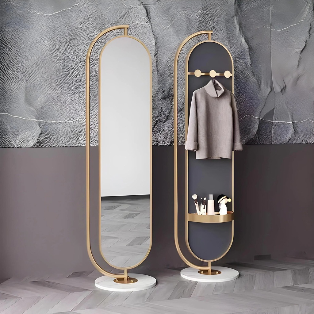 Miroir Sur Pied Dore ALVANA
