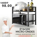 Etagere Micro-Ondes Metallique – 2 Niveaux – 50 × 41 cm