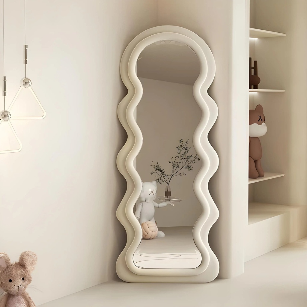 Miroir Opéra – Design Ondulé Premium 170×65 cm – Couleur Beige