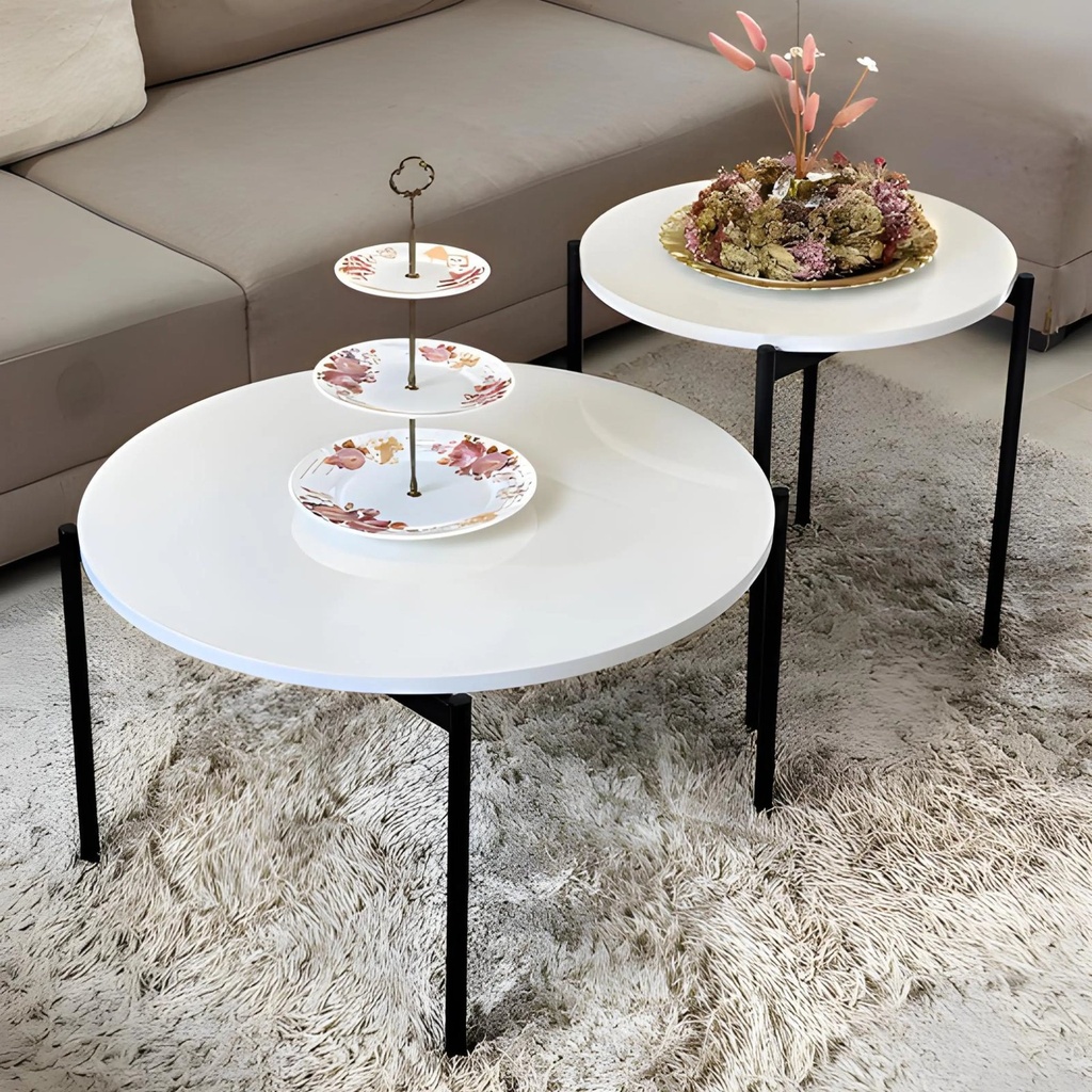 Ensemble de Tables Basses OSCAR Blanc