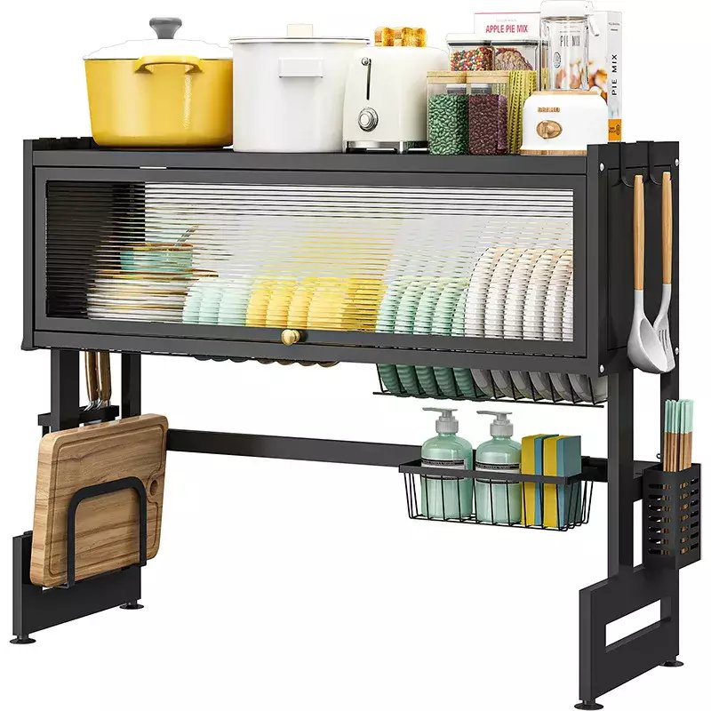 Egouttoir de Cuisine Multifonction Noir 95cm