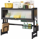Egouttoir de Cuisine Multifonction Noir 95cm