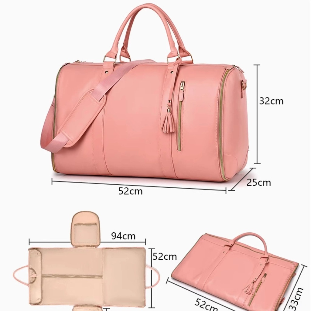 Sac de Voyage Premium 2 en 1 (Couleur : Rose Poudré)