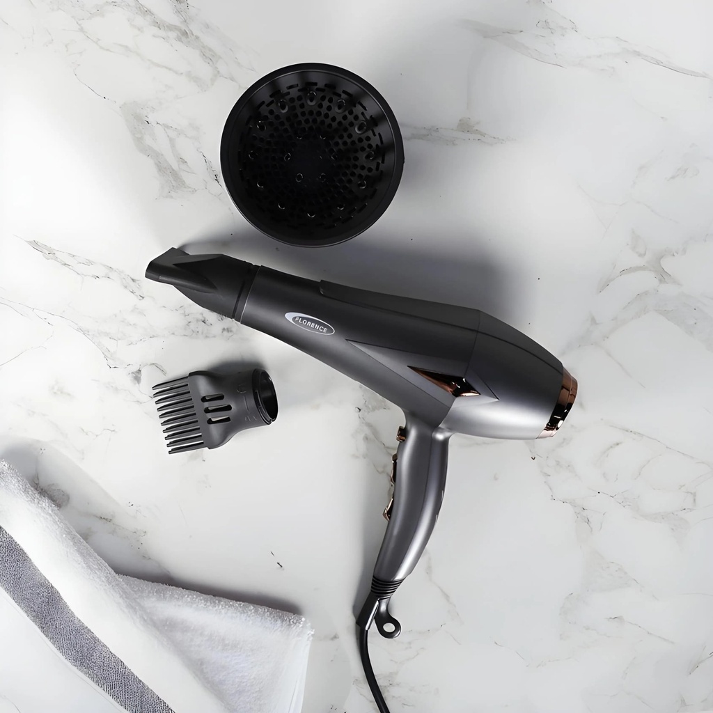 Seche-cheveux pro gris fonce – 2200 W puissance elevee