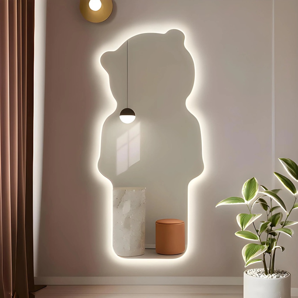 Miroir mural sans cadre Dabdoub – LED Design Organique – 100 × 60 cm