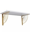 Etagere Murale Elegante Blanc/Dore 70*22cm