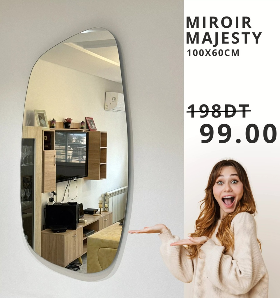 Miroir Majesti Sans Cadre 100/60cm