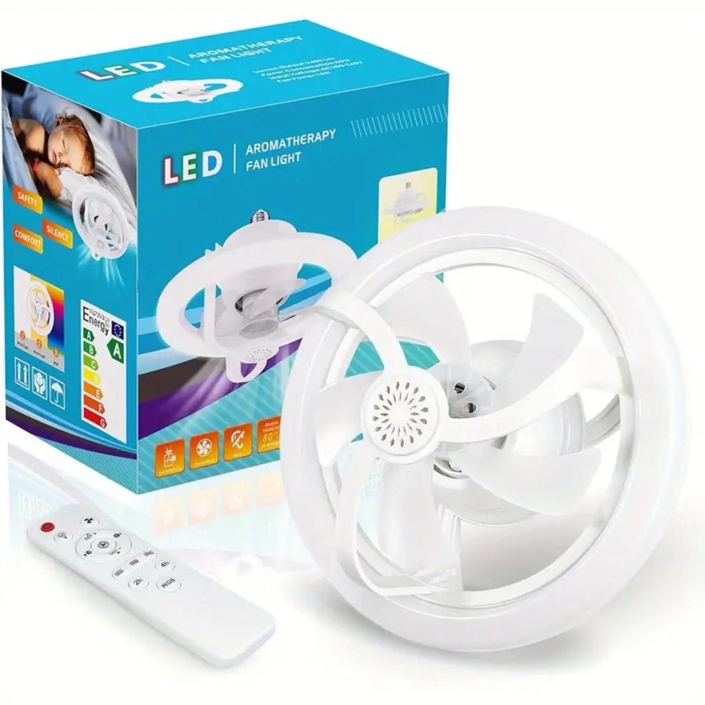 Ventilateur Plafonnier LED Aromathérapie – Rotation 360°