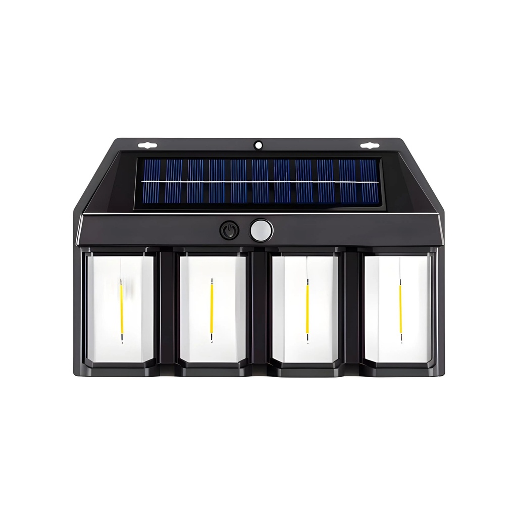 Lampe Murale Solaire 4 Lampes avec Détecteur de Mouvement