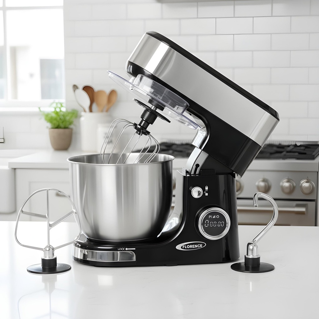 Robot Patissier Digital Florence F-Chef 1300W | Bol Inox 5L Noir