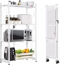 Etagere de Rangement en Metal avec Roues – Blanc