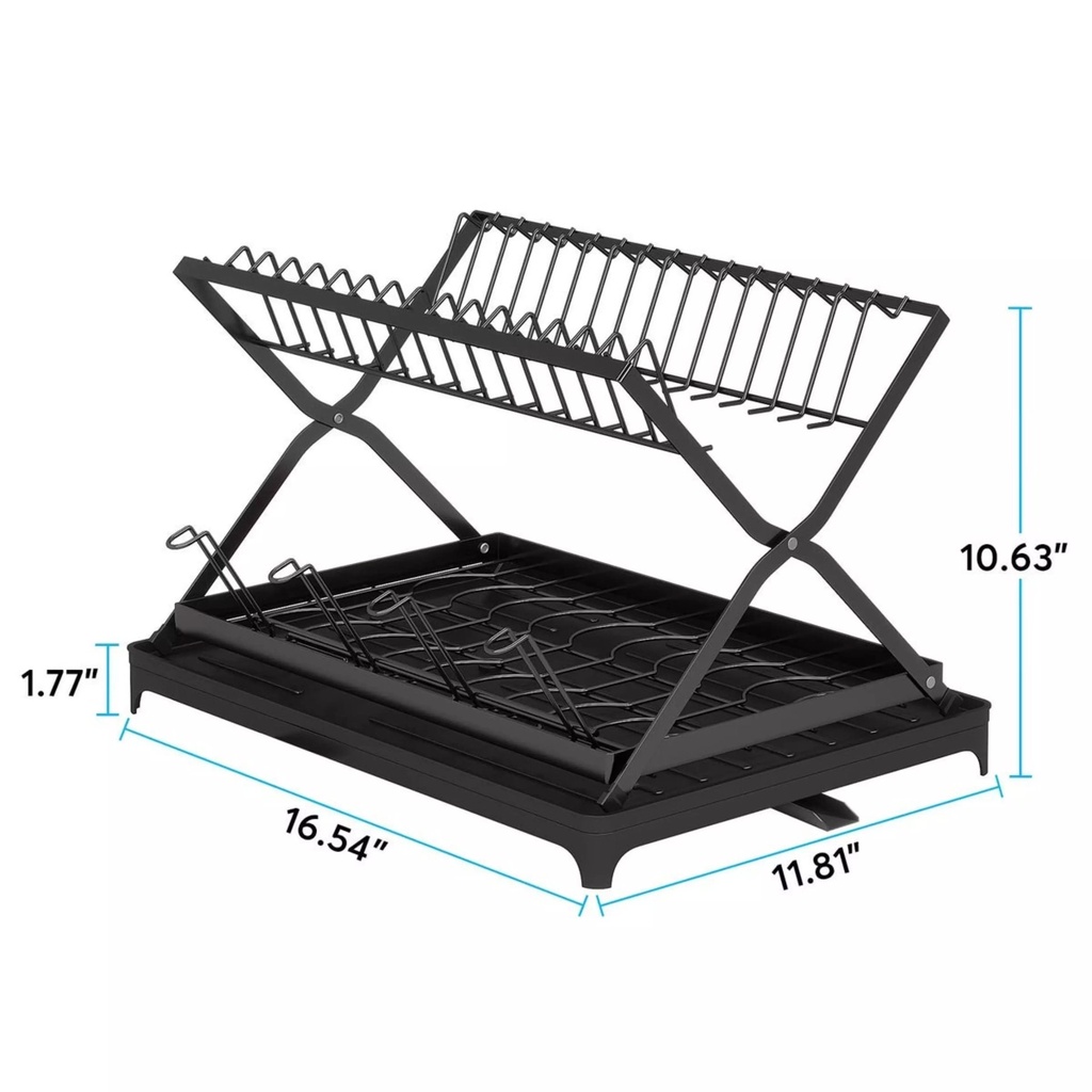 Egouttoir a Vaisselle en Forme X Noir