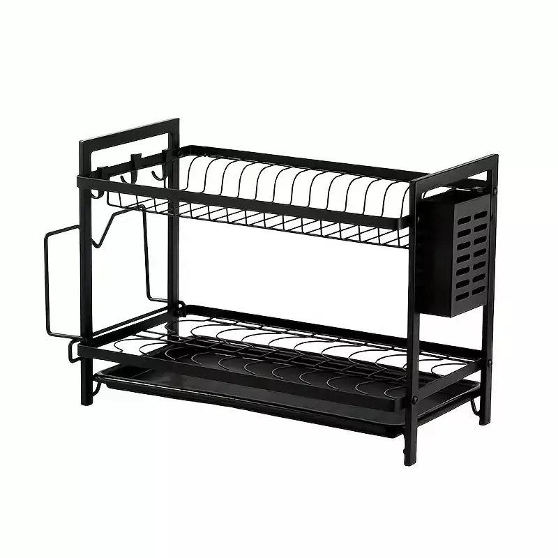 Egouttoir de Cuisine a 2 Niveaux Noir