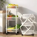 Chariot de Rangement à 3 Niveaux Blanc