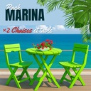 Pack Marina – Table + 2 Chaises (Vert)