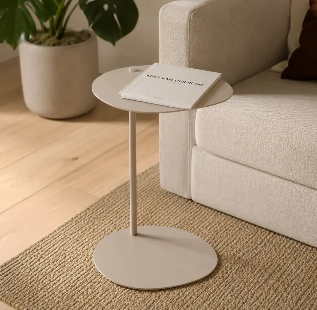 Table D’appoint En Metal Beige