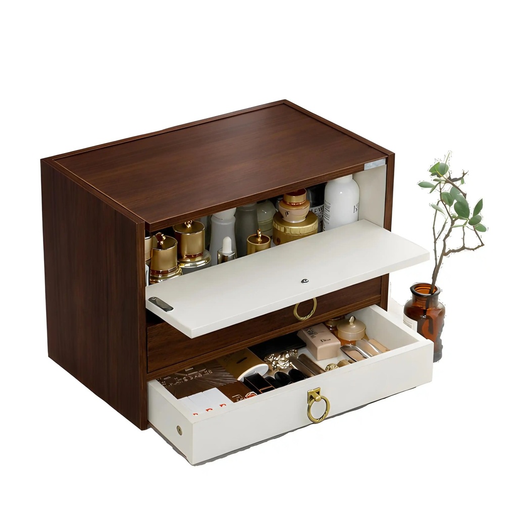 Boîte de Rangement Cosmétique avec Miroir