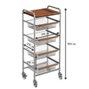 Chariot de rangement multifonction à roulettes – Bois & Métal