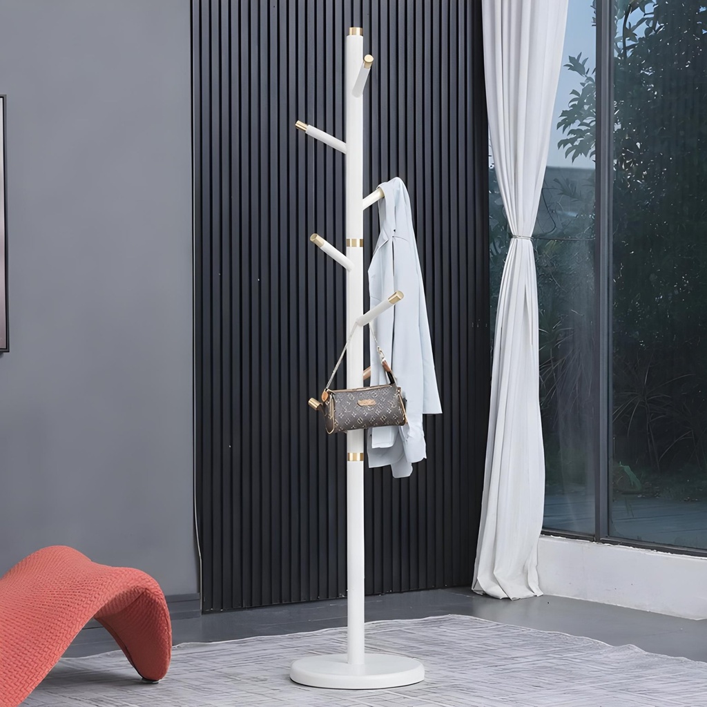 Porte Manteau Design Arbre sur Pied Blanc – REF 601