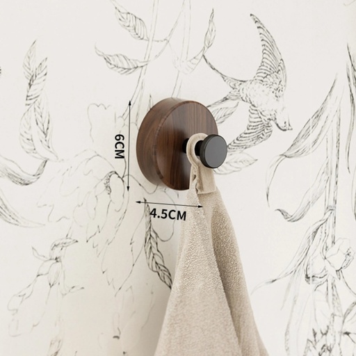 [TH-CR-60] Crochet mural en Aluminium & Bois Effet Noyer