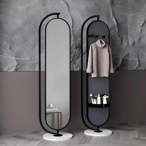 [ALV-175-NOIR] Miroir Sur Pied Noir ALVANA