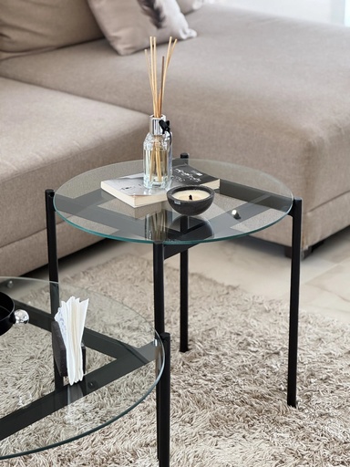 [SWOS-TR9654] Table d’appoint Oscar PM – Verre & metal