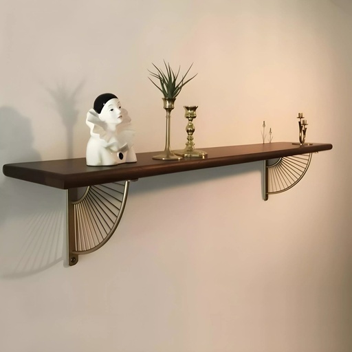[SW-2443-BRBDQ] Etagere Murale Elegante Marron/Dore 70*22cm