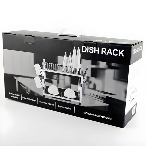 [TH-DISH-SX842] Egouttoir de Vaisselle Double Etage en Aluminium – Silver