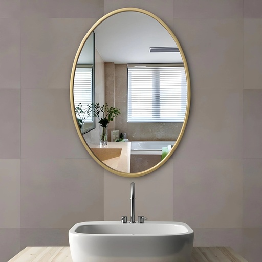 [TH-MR8060-GD] Miroir Ovale en Metal Dore – 80x60 cm