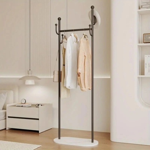 [VAL-PV-17550] Porte Vetements Noir avec Base en Marbre – Modèle Valencia